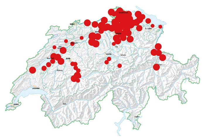 FSME-Risikogebiete in der Schweiz